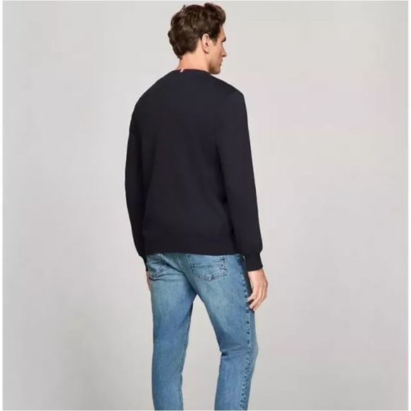 Tommy Hilfiger Men's Dark Navy Blue Signature Solid Crew Neck Sweater Size XXL - Picture 3 of 13